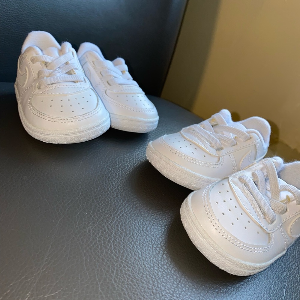 Nike Force 1 Baby Bootie ONE PAIR IS A SIZE 2C AND THE OTHER IS A SIZE 3C